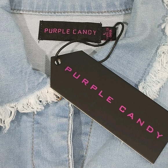 Tiered Ruffle Sleeve Cropped Denim Icy Blue Boho Jean Jacket Wms Large - Picture 8 of 15